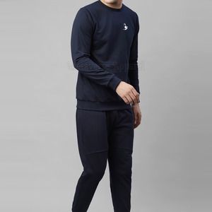 Ensemble de survêtement chaud pour hommes grande taille, automne, manches longues, pull à contraste de couleur, coton et polyester - Product Image 2