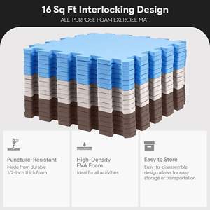Tappetino Puzzle in Schiuma Spessa a 16 Pezzi BalanceFrom Fitness, per Esercizi e Giochi Sportivi - Product Image 2