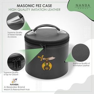 Étui de luxe pour chapeau fez brodé, boîte de rangement pour chapeau fez en similicuir, cadeaux OES, présentoir pour la franc-maçonnerie et l'Étoile de l'Orient - Product Image 6
