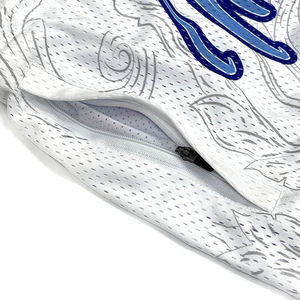 กางเกงขาสั้นบาสเก็ตบอลสำหรับผู้ชายแบบปรับแต่งได้เอวยางยืดดีไซน์แบบซับลิเมชันสไตล์สปอร์ตตาข่ายถักแบบสตรีท - Product Image 6