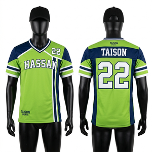 Maillot d'entraînement de cheerleading pour hommes, 160 GSM, maille polyester respirante, design à panneaux vert, bleu marine et blanc, sublimation personnalisée - Product Image 1