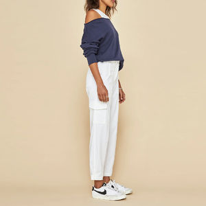 Jersey de algodón 100% supersuave para mujer, sudadera de Color sólido con logotipo personalizado, ropa de calle holgada, estilo de hombro caído para invierno - Product Image 5