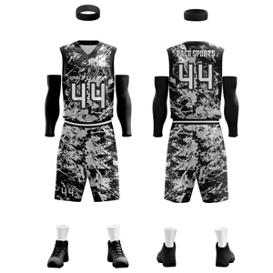 Custom Sleeveless 100% Polyester Basketball Jersey Breathable Dry Uniforms Sets for Summer Plus Size Design - Product Image 1