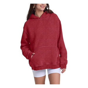 Custom Polyester/Cotton Acid Washed Oversized Vintage Streetwear Hoodie Pullover Unisex Heavy Weight Winter <b>Sweatshirt</b> Boxy - Product Image 4