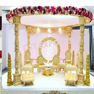 Mandap de Boda de Lujo Avni para Ceremonia, Aspecto de Madera, Fibra, Mandap de Vidhi para Bodas, Mandapam Grande para Bodas del Sur de la India, Canadá - Product Image 1