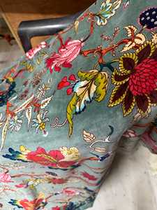 Vintage Floral Print Cotton Velvet Curtain Boho Drapes Style Floral Print Luxury Cotton Velvet Style Cotton Luxury Cotton Velvet - Product Image 2