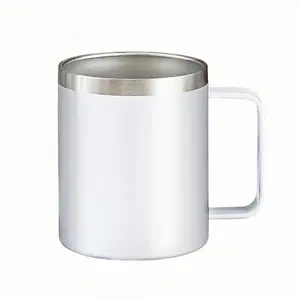 Tazza in metallo per caffè e tè, tazze isolanti con manici, bevande calde o fredde, tazza da caffè, tazze a doppia parete in acciaio inossidabile