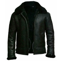 Veste en peau de mouton classique B3 Bomber en gros |   Veste d'aviateur en véritable peau de mouton |   Veste en cuir chaude pour l'automne, col montant