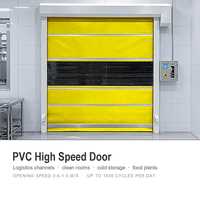 Porte rapide en PVC résistante au vent 4000x4000mm avec boucle au sol renforcée pour quai logistique, barre anti-vent renforcée