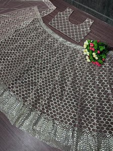 NEW DESIGNER BRIDAL WEAR HEAVY EMBROIDERY 5MM SEQUNCE WORK LEHENGAS CHOLI WITH DUPATTA - Product Image 5