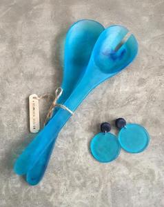 Service à salade en résine époxy de qualité supérieure, couverts de cuisine pour la table, vaisselle, service et mélange de salades, design de créateur - Product Image 6