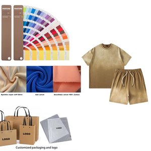 Ensembles courts personnalisés T-shirt et short Streetwear Gym Fitness hommes ensembles soleil délavé ensembles courts lavage à l'acide été pour hommes - Product Image 5