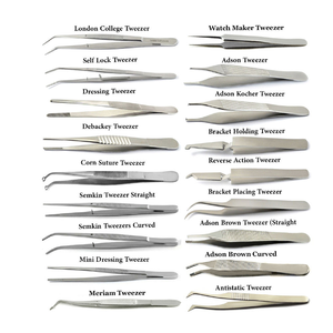 Medical Surgical Tweezers <b>Pliers</b> 18 Pcs <b>Set</b> Dental Nursing Cotton & Dressing Forceps - Product Image 1