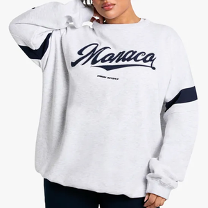 Sweat-shirt surdimensionné pour femme de qualité supérieure, en polaire, avec impression de logo personnalisée, vêtement décontracté d'hiver, pull en polyester/coton - Product Image 1