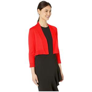 Cardigan Casual da Donna Calvin Klein, Rosso Lungo in Lana e Acrilico con Motivo Stampato, Taglia Piccola per Autunno e Inverno - Product Image 1