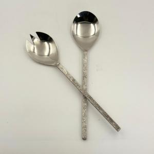 ชุดเสิร์ฟสลัดทำมือ ด้ามยาว สแตนเลสขัดเงา ปลอดภัยต่อสิ่งแวดล้อม ใช้กับเครื่องล้างจานได้ ผลิตในปริมาณน้อย - Product Image 3