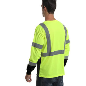 Camisa DE SEGURIDAD reflectante de manga larga de construcción HI Vis 100% poliéster de secado rápido logotipo personalizado camisa de trabajo de seguridad - Product Image 5