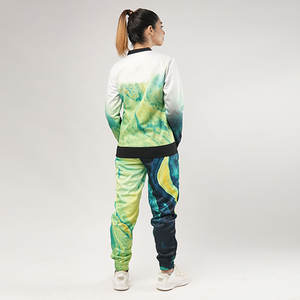 Veste d'hiver décontractée deux pièces à fermeture éclair pour femmes nouveauté ensemble de jogging en molleton de polyester - Product Image 6