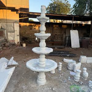 Fuente de flujo de agua decorativa para exteriores de calidad de producto de piedra de mármol blanco de estilo moderno altamente recomendado a buen precio - Product Image 1