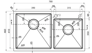 Évier de cuisine rectangulaire SUNMORE grand format, luxueux, fait main, moderne, surface brossée, robinet de haute qualité, un trou, Vietnam - Product Image 3