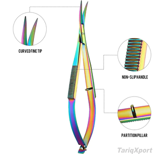 Top Selling Beauty Eyebrow 4.7 Inch Straight Embroidery <b>Sewing</b> <b>Scissors</b> Right-Handed Spring Action Stainless Steel Handle Sharp - Product Image 6