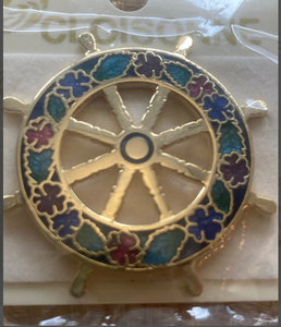 Timón de Barco Moderno con Diseño Floral, Náutico, Coleccionable, Vintage pero de la Mejor Calidad, Timón de Barco Hecho a Mano para Decoración - Product Image 1