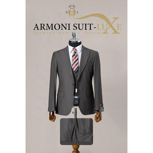 Traje de Hombre de 2 Piezas, Corte Entallado, Transpirable, de Un Solo Botón, 80% Lana, 20% Poliéster, Estilo Formal Elegante, Cómodo para Usar Todo el Día - Product Image 1