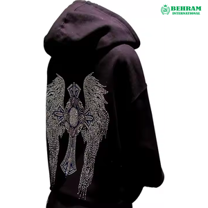 Sweat à capuche zippé streetwear personnalisé unisexe, coupe classique vintage, molleton 100% coton épais / tissu éponge français, séchage rapide, respirant - Product Image 4