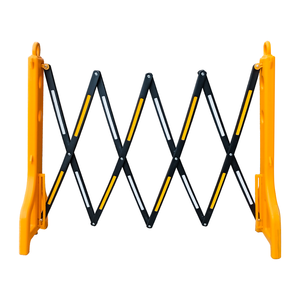 Ensemble de barrières extensibles en alliage d'aluminium de 255 x 97 cm, 10 pièces, jaune, pour hôtels et contrôle des foules - Product Image 1