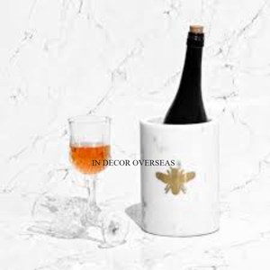 100% mármol puro hecho con aspecto de mariposa atractivo Hogar y Hotel Barware enfriadores de botellas de vino y cerveza y enfriador de La India - Product Image 1