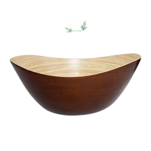 ชามผสมไม้ไผ่ปั่นขนาดใหญ่และเล็กสำหรับเตรียมสลัดผลไม้ตกแต่งห้องสีน้ำตาลทำจากเวียดนาม - Product Image 1