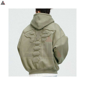 Sweat-shirts gaufrés de qualité supérieure, impression de logo personnalisée, ODM numérique, hiver, 100% coton molletonné, respirant, confortable, décontracté - Product Image 2