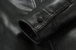 แจ็กเก็ตมอเตอร์ไซค์สำหรับผู้ชายเสื้อแจ็คเก็ตหนังแท้ลายนูนสำหรับผู้ชาย - Product Image 6