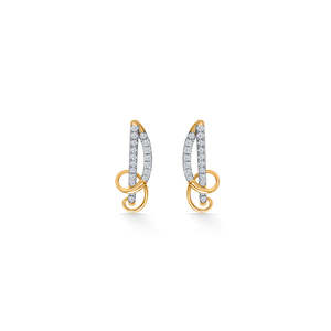 Boucles d'oreilles clous en or 14 carats plaqué rhodium avec diamant taille princesse et perle pour femme - Product Image 2