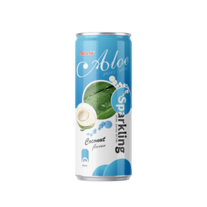 Boisson gazeuse Datafa Aloe Sparkling Juice au goût de noix de coco, canette de 320 ml, boisson gazeuse certifiée HALAL FSSC ISO HACCP - Product Image 1