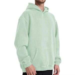 Venta al por mayor Pullover Heavyweight 100% Cotton Hoodie Hombres Custom Bordado Logo 500 Gsm Bulk Blank Streetwear Hoodies Hombres - Product Image 4