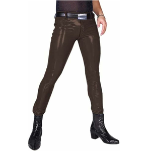 Pantalon en cuir noir respirant pour homme avec plusieurs poches Pantalon en cuir de vachette de conception personnalisée - Product Image 2