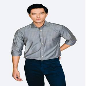 Chemise OEM personnalisée pour hommes avec cravate 100 coton grandes tailles quantité minimale de commande bas chemises décontractées pour hommes chemise en coton à manches longues - Product Image 2