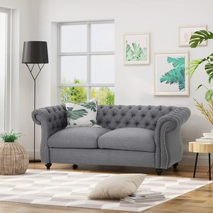 Modern Luxury Linen Loveseat <b>Sofa</b> for Home European Victorian Industrial Asian French Design Styles - Product Image 1