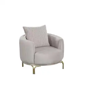 Round armchair single seater luxury 1 seater upholstered seat designer textile seat fabric