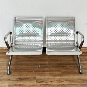 Silla de Espera de Estilo Industrial de Acero Inoxidable para 2 Personas, para Centro Comercial, Escuela, Oficina, Banco - Product Image 4