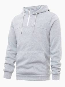 เสื้อมีฮู้ดแบบมีซิปสำหรับผู้ชายผ้าฝ้าย100% ระบายอากาศได้ดีรุ่น1/4โอเวอร์ไซส์ - Product Image 2