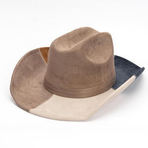 Sombreros de Vaquero Personalizados de Moda, Marca de Moda, Calidad OEM, Etiqueta Privada, Sombrero Fedora de Gamuza para Hombre, Ala Ancha, Estilo Occidental - Product Image 2