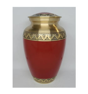 Urnas de cremación de latón rojo Premium para adultos de latón con bolsa de terciopelo gratis fabricante indio - Product Image 1