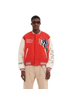 2025 Unisex Premium Custom Letterman Varsity Jacket Lona de alta calidad Diseño Premium Custom Black Leather Sleeves al por mayor - Product Image 3