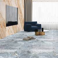Carreaux de porcelaine polis et émaillés de luxe 800x800mm Azuro Azul, aspect marbre brillant, aspect pierre, brique réfractaire, antidérapants pour sols modernes