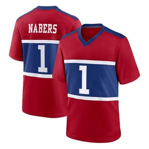 Maillot de football américain en polyester pour homme, blanc/noir, respirant, manches courtes, style short, broderie, vente en gros - Product Image 5