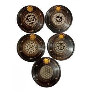 Soporte de palo de incienso impreso de madera hecho a mano decorativo con quemador de cono y quemador de perfumería Ash Catcher Room Aroma - Product Image 4