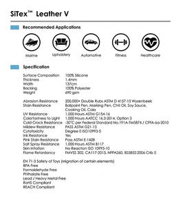 Material <span class=keywords><strong>de</strong></span> Cuero <span class=keywords><strong>de</strong></span> Silicona Resistente a los Rayos UV y a las Manchas, Estándar R.E.A.C.H., para Tapicería <span class=keywords><strong>de</strong></span> Automóviles y Embarcaciones - Product Image 6