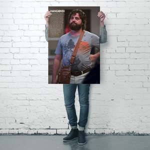100% Cotton Jersey Hangover <b>Poster</b> One Man Wolf Pack Design with Pattern - Product Image 4